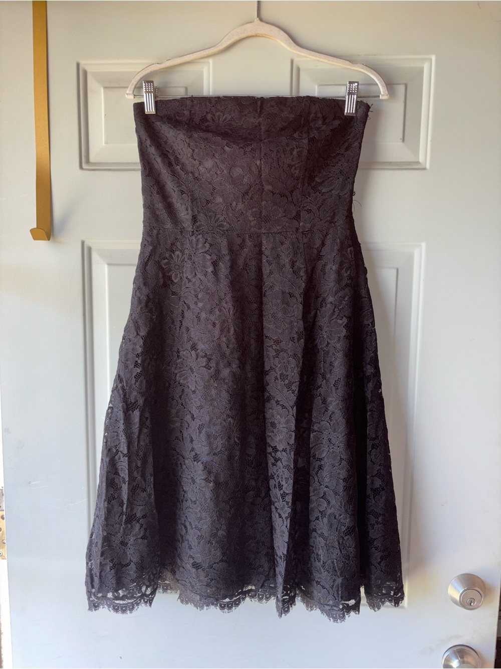 Odille black lace strapless dress size 6